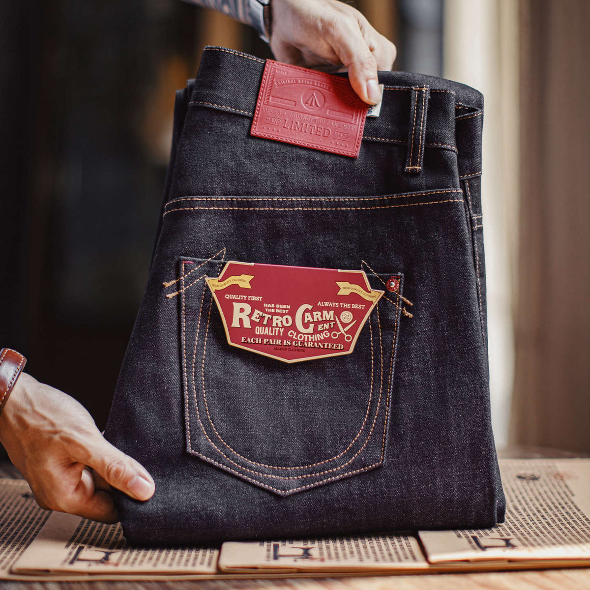 Maden 10.9 oz Unsanforized Raw Crimson Selvedge Jeans